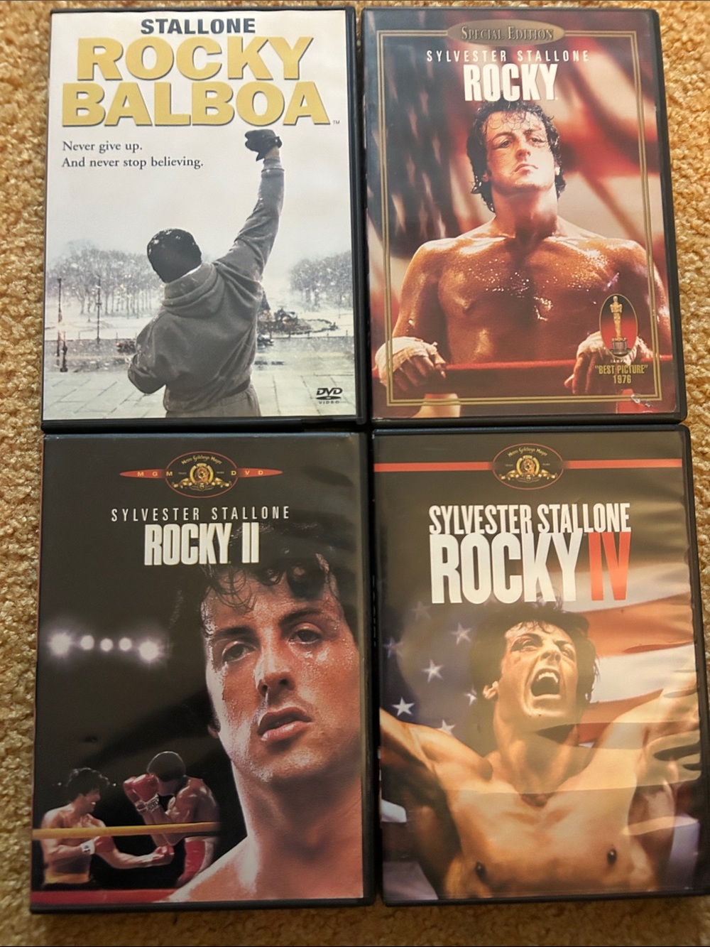 Rocky DVD Box Set Featuring Sylvester Stallone - Multi-Color Covers